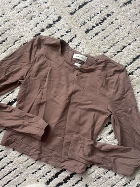 Babaton Dusty Mauve Crewneck Long Sleeve Top